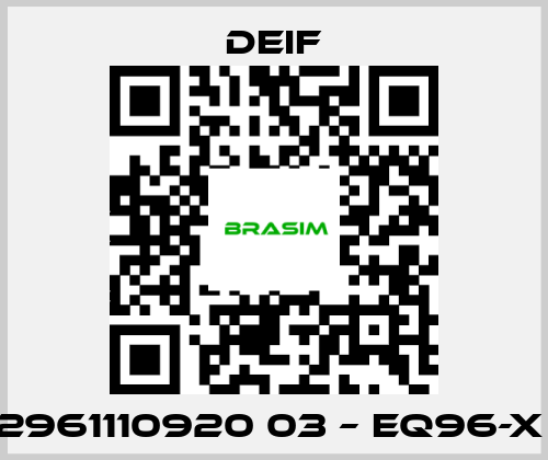 Deif-2961110920 03 – EQ96-X  price