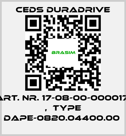 Ceds Duradrive-Art. Nr. 17-08-00-000017  ,  type DAPE-0820.04400.00  price