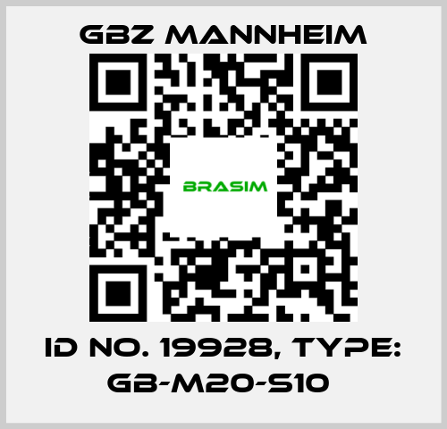 GBZ MANNHEIM-Id No. 19928, Type: GB-M20-S10  price