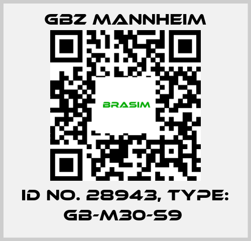 GBZ MANNHEIM-Id No. 28943, Type: GB-M30-S9  price