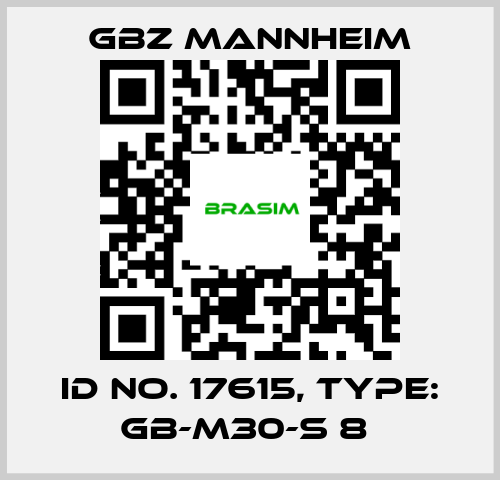 GBZ MANNHEIM-Id No. 17615, Type: GB-M30-S 8  price