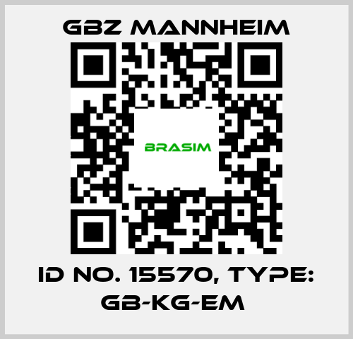 GBZ MANNHEIM-Id No. 15570, Type: GB-KG-EM  price