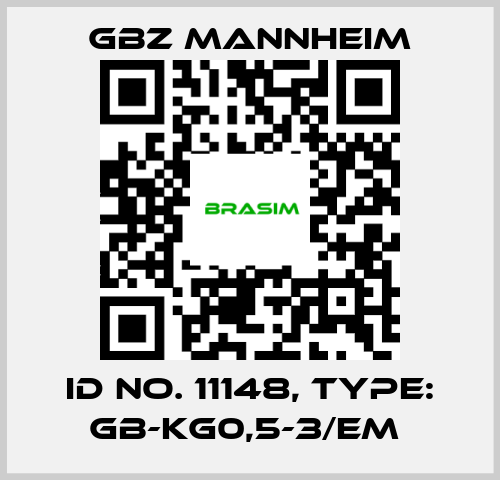 GBZ MANNHEIM-Id No. 11148, Type: GB-KG0,5-3/EM  price