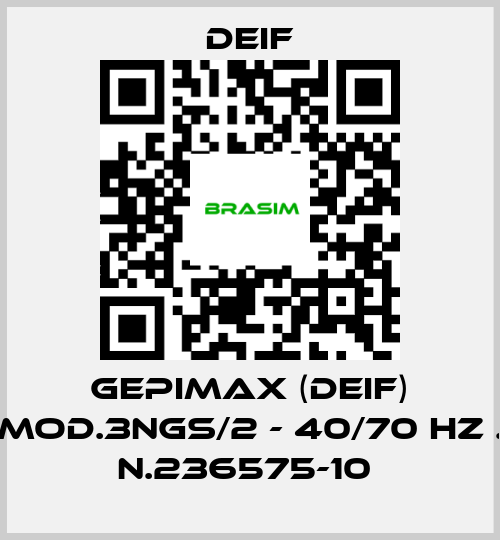 Deif-GEPIMAX (DEIF) MOD.3NGS/2 - 40/70 HZ . N.236575-10  price