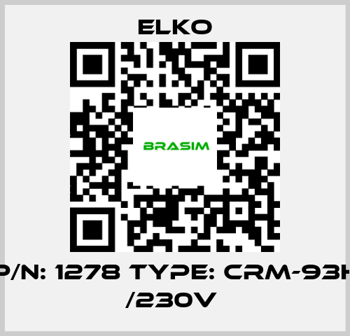 Elko-P/N: 1278 Type: CRM-93H /230V  price