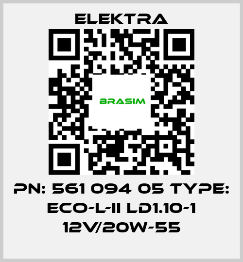 ELEKTRA-PN: 561 094 05 Type: Eco-L-II LD1.10-1 12V/20W-55 price