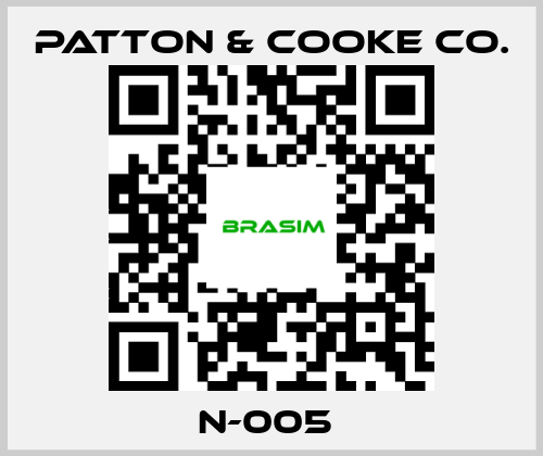 Patton & Cooke Co.-N-005  price