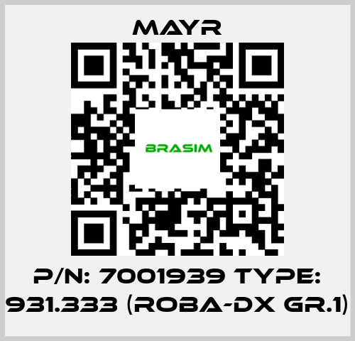 Mayr-P/N: 7001939 Type: 931.333 (ROBA-DX Gr.1) price