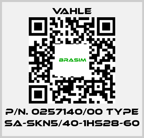 Vahle-P/n. 0257140/00 Type SA-SKN5/40-1HS28-60 price