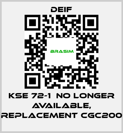 Deif-KSE 72-1  no longer available, replacement CGC200 price