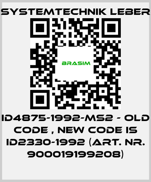 Systemtechnik LEBER-ID4875-1992-MS2 - old code , new code is ID2330-1992 (art. nr. 900019199208) price