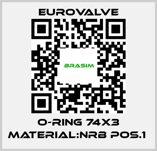 Eurovalve-O-RING 74X3 MATERIAL:NRB POS.1  price