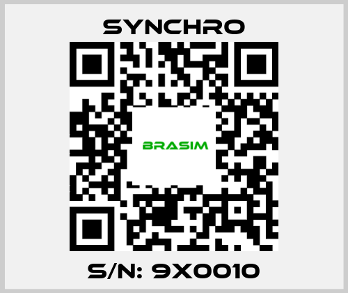 SYNCHRO-S/N: 9X0010 price