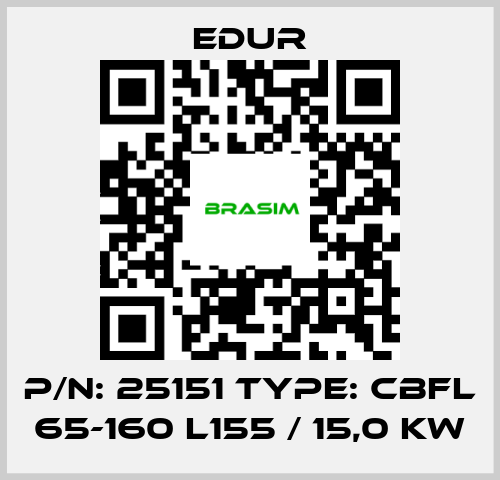 Edur-P/N: 25151 Type: CBFL 65-160 L155 / 15,0 KW price