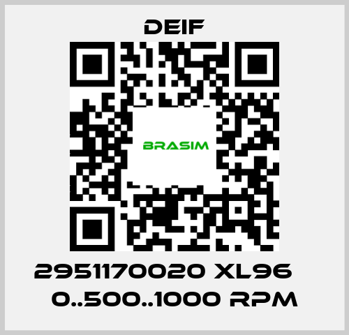 Deif-2951170020 XL96    0..500..1000 RPM price