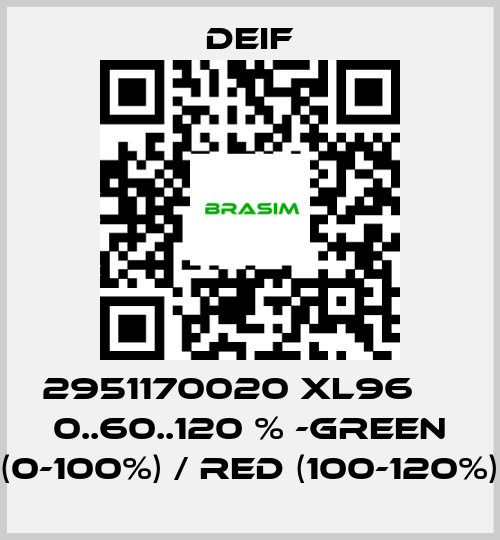 Deif-2951170020 XL96     0..60..120 % -green (0-100%) / red (100-120%) price