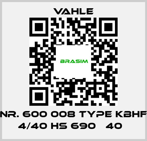 Vahle-Nr. 600 008 Type KBHF 4/40 HS 690В 40А price