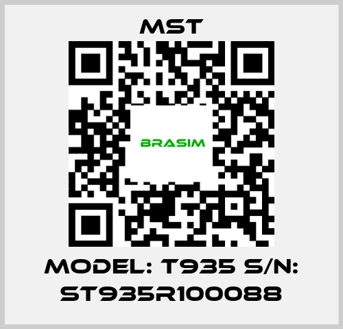 MST-Model: T935 S/N: ST935R100088 price