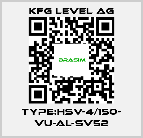 KFG Level AG-TYPE:HSV-4/150- VU-AL-SV52 price