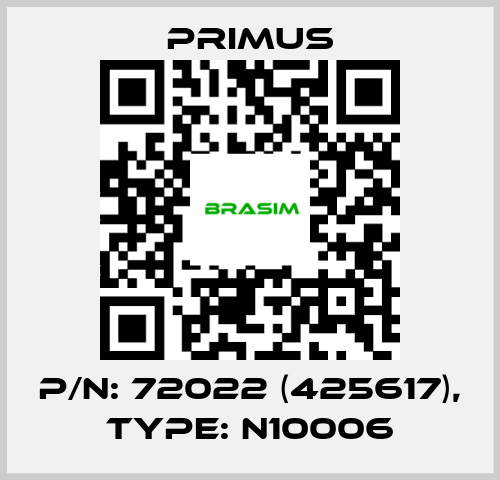 Primus-p/n: 72022 (425617), type: N10006 price