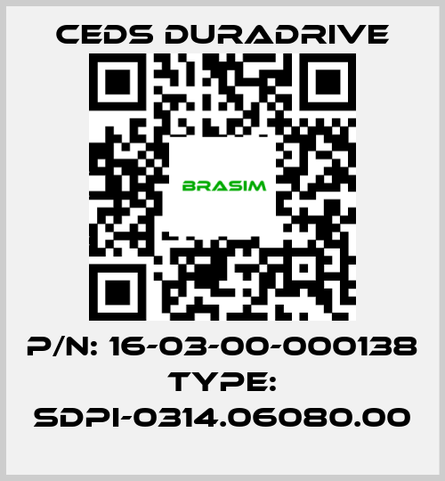 Ceds Duradrive-p/n: 16-03-00-000138 type: SDPI-0314.06080.00 price