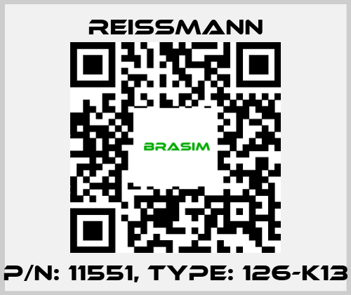 Reissmann-P/N: 11551, Type: 126-K13 price