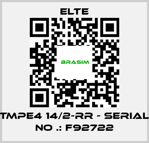 Elte-TMPE4 14/2-RR - Serial No .: F92722 price