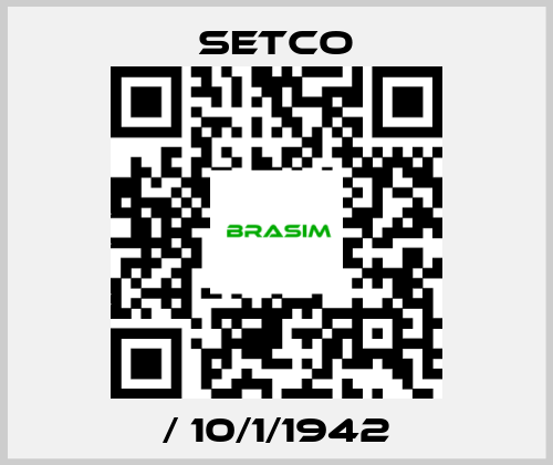 SETCO-/ 10/1/1942 price