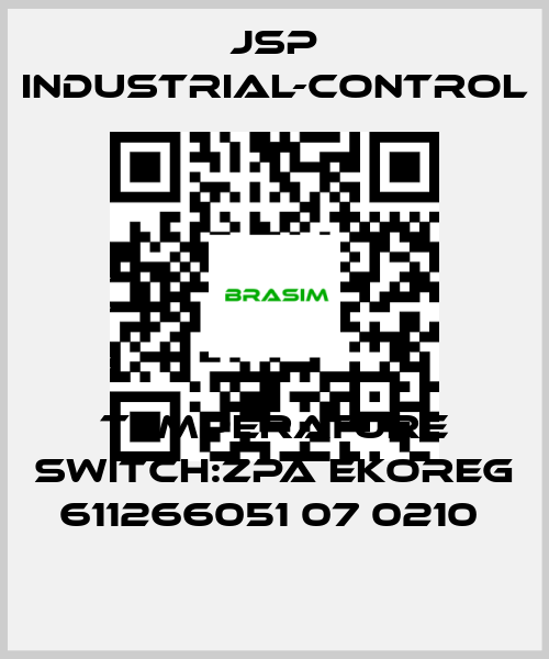 JSP Industrial-Control-TEMPERATURE SWITCH:ZPA EKOREG 611266051 07 0210  price