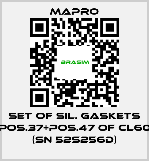 Mapro-SET OF SIL. GASKETS POS.37+POS.47 OF CL60 (SN 52S256D) price