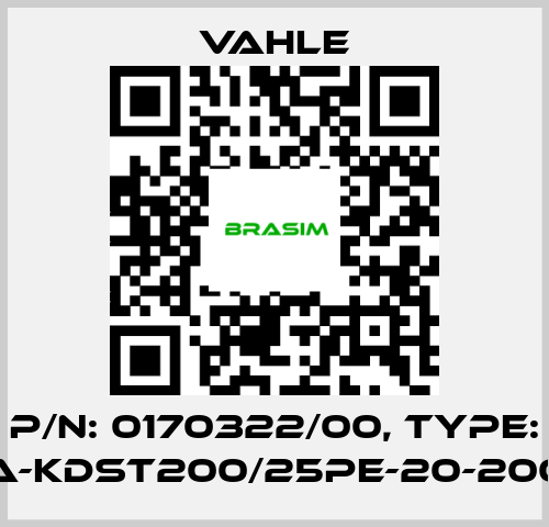 Vahle-P/n: 0170322/00, Type: SA-KDST200/25PE-20-2000 price