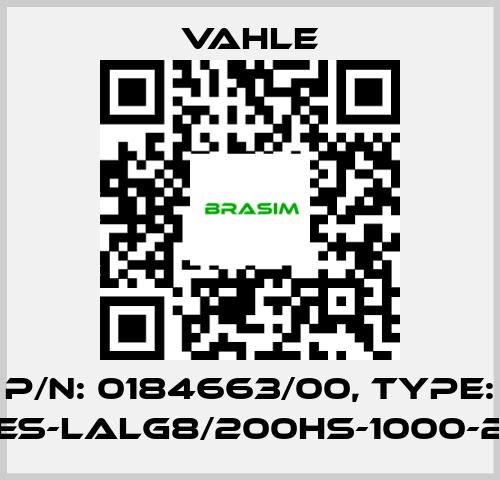 Vahle-P/n: 0184663/00, Type: ES-LALG8/200HS-1000-2 price