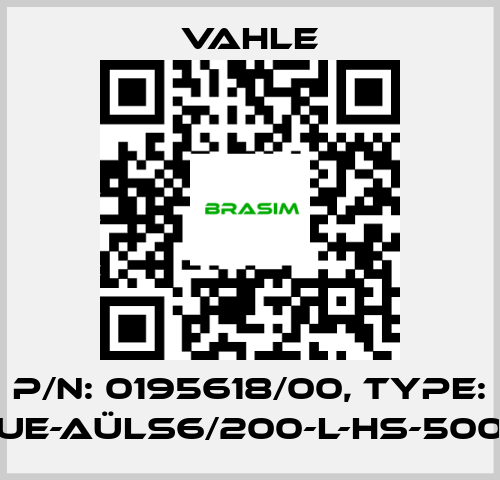 Vahle-P/n: 0195618/00, Type: UE-AÜLS6/200-L-HS-500 price