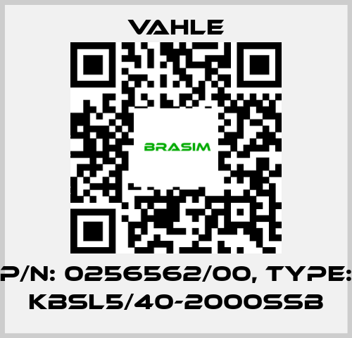 Vahle-P/n: 0256562/00, Type: KBSL5/40-2000SSB price