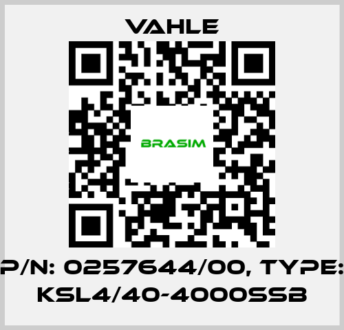 Vahle-P/n: 0257644/00, Type: KSL4/40-4000SSB price