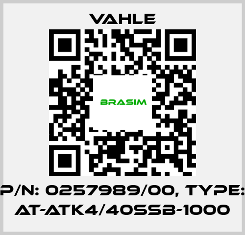 Vahle-P/n: 0257989/00, Type: AT-ATK4/40SSB-1000 price