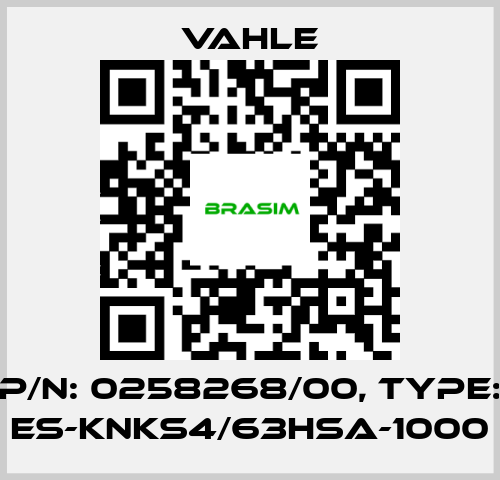 Vahle-P/n: 0258268/00, Type: ES-KNKS4/63HSA-1000 price