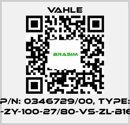 Vahle-P/n: 0346729/00, Type: LR-ZY-100-27/80-VS-ZL-B16-Z price