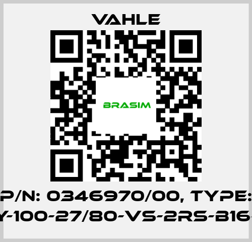 Vahle-P/n: 0346970/00, Type: LR-ZY-100-27/80-VS-2RS-B16-Z-B4 price