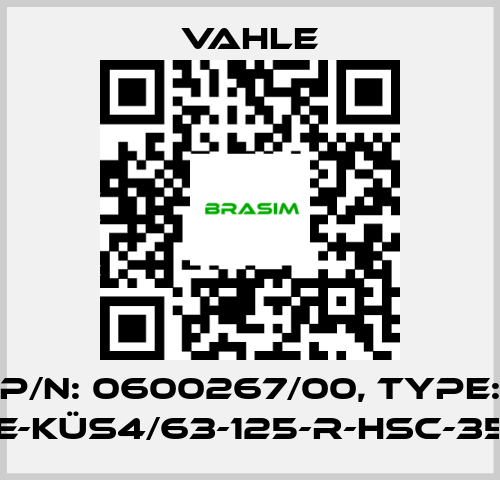 Vahle-P/n: 0600267/00, Type: UE-KÜS4/63-125-R-HSC-350 price