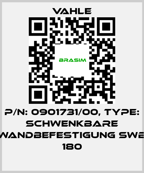 Vahle-P/n: 0901731/00, Type: SCHWENKBARE WANDBEFESTIGUNG SWB 180 price