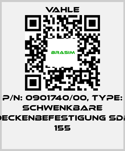 Vahle-P/n: 0901740/00, Type: SCHWENKBARE DECKENBEFESTIGUNG SDB 155 price