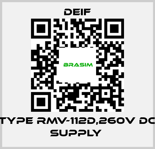 Deif-TYPE RMV-112D,260V DC SUPPLY  price