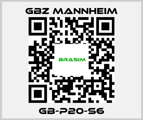 GBZ MANNHEIM-GB-P20-S6 price