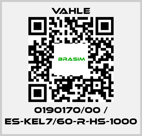 Vahle-0190170/00 / ES-KEL7/60-R-HS-1000 price