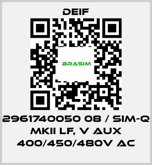 Deif-2961740050 08 / SIM-Q MKII LF, V aux 400/450/480V AC price