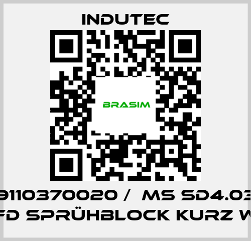 Indutec-9110370020 /  MS SD4.03 FD SPRÜHBLOCK KURZ W price