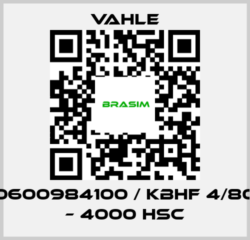 Vahle-0600984100 / KBHF 4/80 – 4000 HSC price