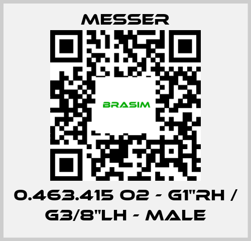 Messer-0.463.415 O2 - G1"RH / G3/8"LH - Male price