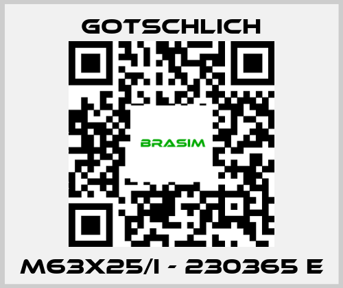 Gotschlich-M63x25/I - 230365 e price